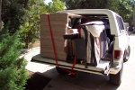 Now, moving the couch! Yeah, the full thing fits in the truck.